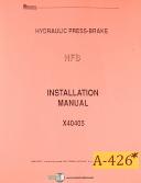 Amada-Amada HFB, Press Brake Installation Operations and Electric Manual 1994-HFB-01
